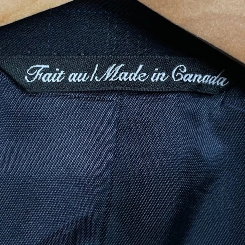 Paul Dione Classic Mens 46R Wool Blazer Jacket Charcoal Gray Glen Plaid Canada